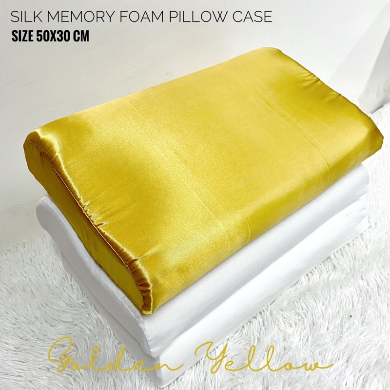 MEMORY FOAM SILK pillowcase 50x30cm Printed Latex Pillow case Shopee