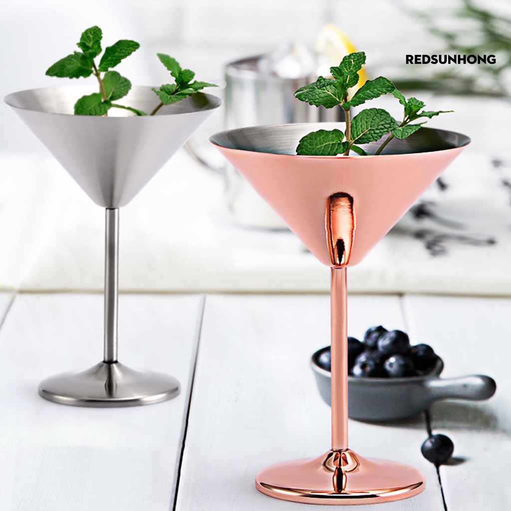 COD 220ml Stainless Steel Wine Glass High Base Antirust Exquisite Integrated Champagne Glass