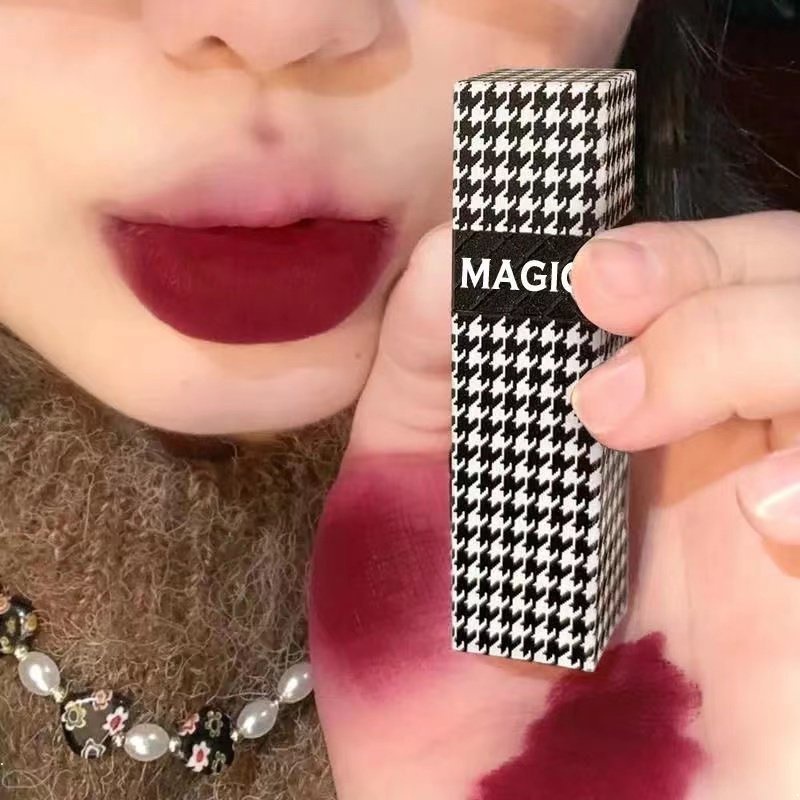 MAGIC CASA Houndstooth Lip Glaze Velor Matte Waterproof Lip Gloss 6 ...