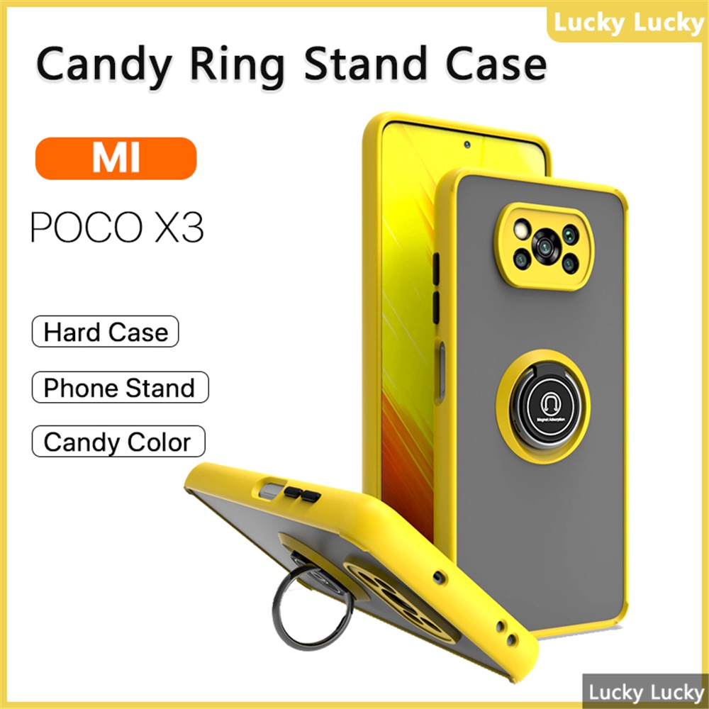 POCO X3 Case X4 PRO 5G GT Casing Hard Acrylic Ring Stand Casing Shock ...