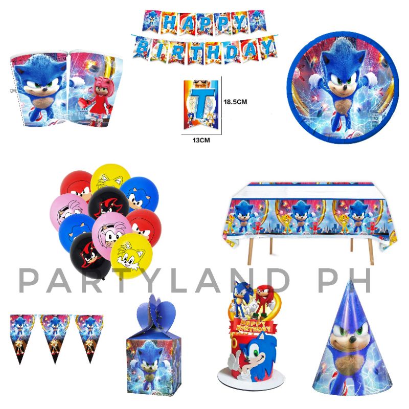 Sonic Birthday Party Supplies, 6pcs Sonic Balloons the hedgehog Party  Supplies