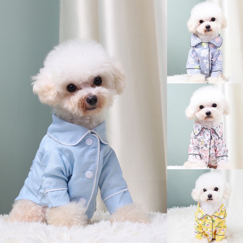 Dog Clothes for Shih Tzu Male Female Korean Pet Pajama for Dogs Cat Cartoon  Rabbit Print Puppy Costume Poodle Pomeranian Dog Pajamas