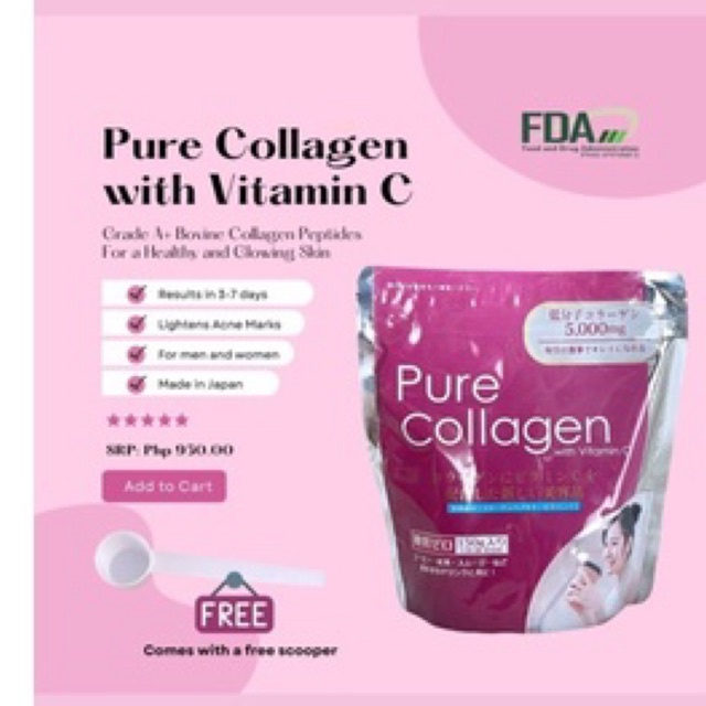 Pure Collagen Bovine with Vit. C from Japan Shopee Philippines