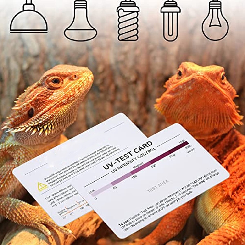 2Pcs Reusable Ultraviolet UV Test Card for Lizards Reptile UVB ...