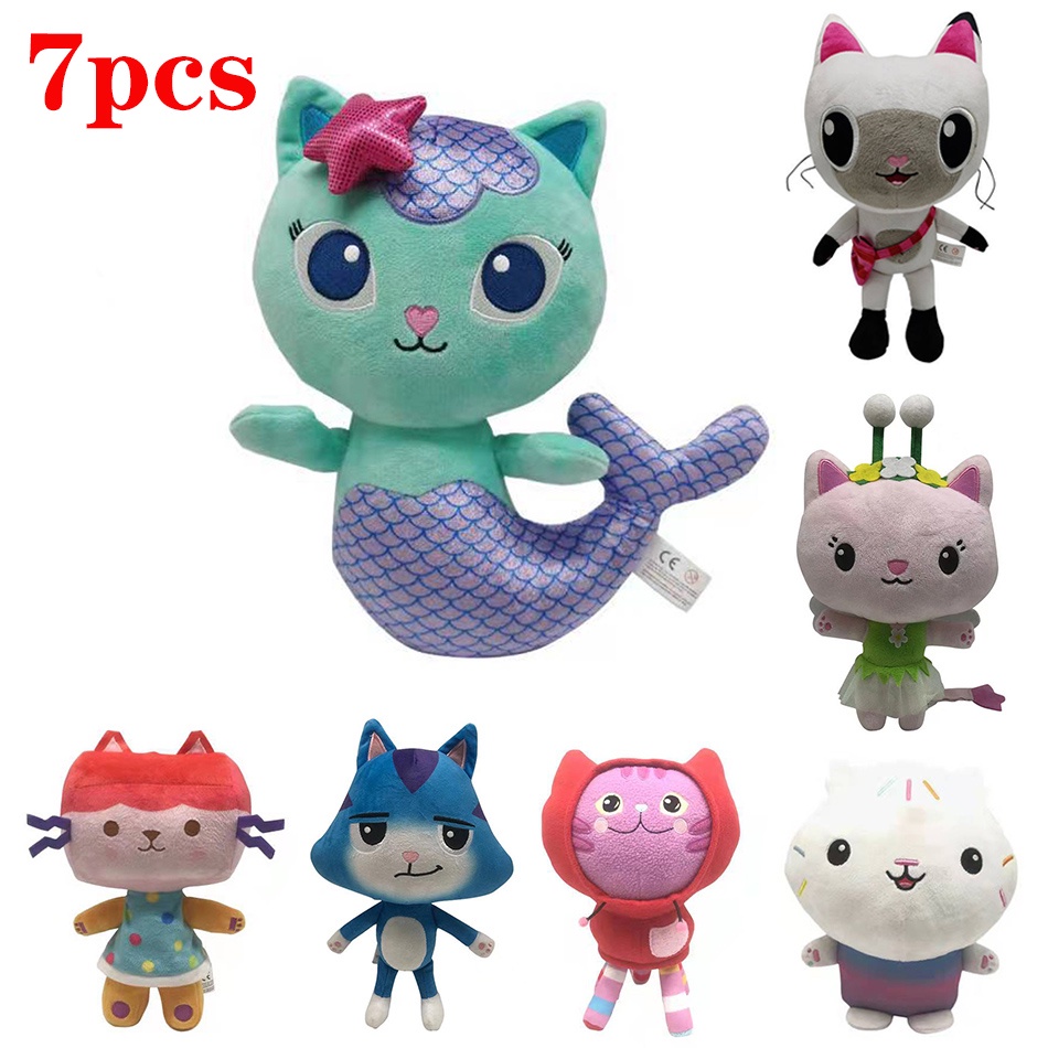 Gabby Dollhouse Plush Toys Kawaii Mercat Cute Stuffed Animals Mermaid ...