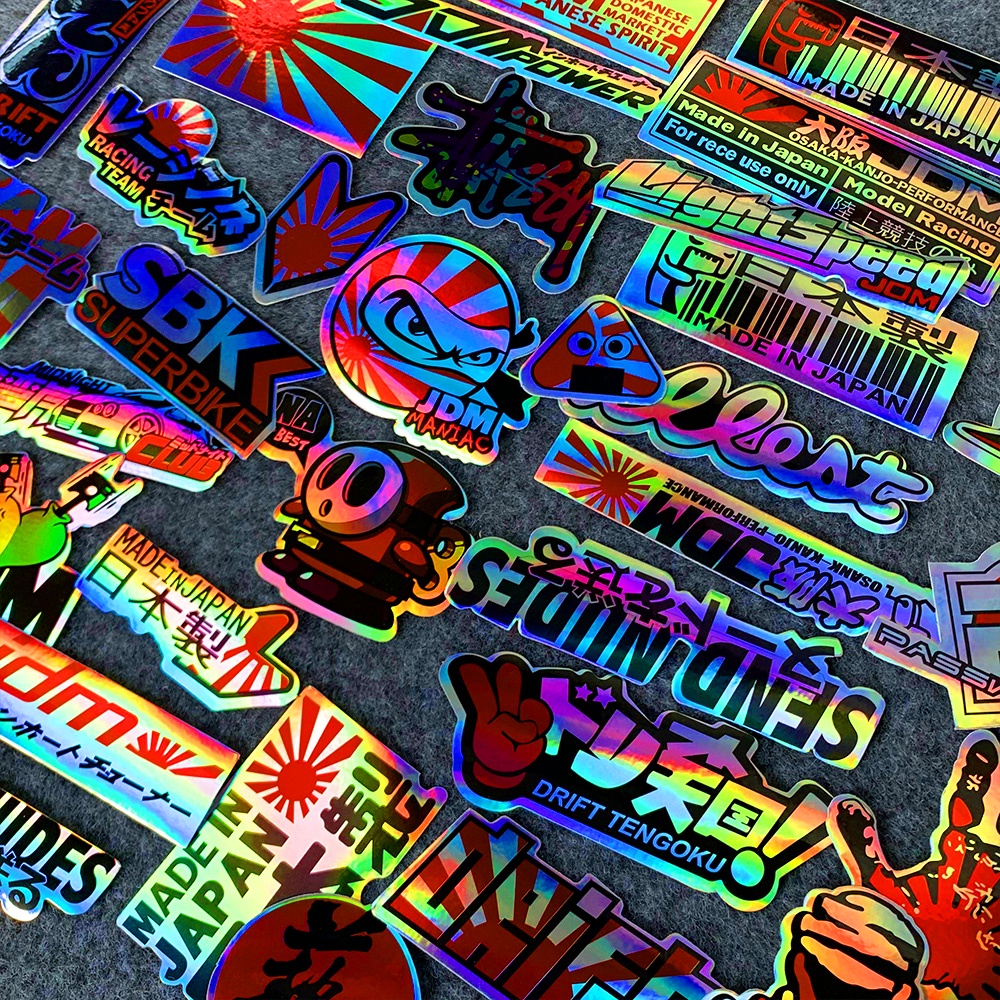 40Pcs JDM Sticker Japanese Styling Emblems Stickers Motorcycle Car