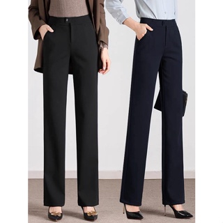 Plus Size S-4XL Long Suit Baggy Pants for Women High Waist Formal
