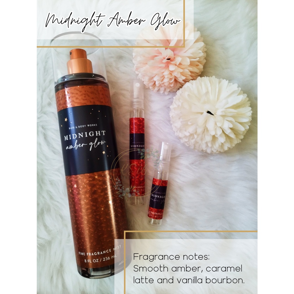 Midnight Amber Glow body splash, enjoy amber, caramel and vanilla