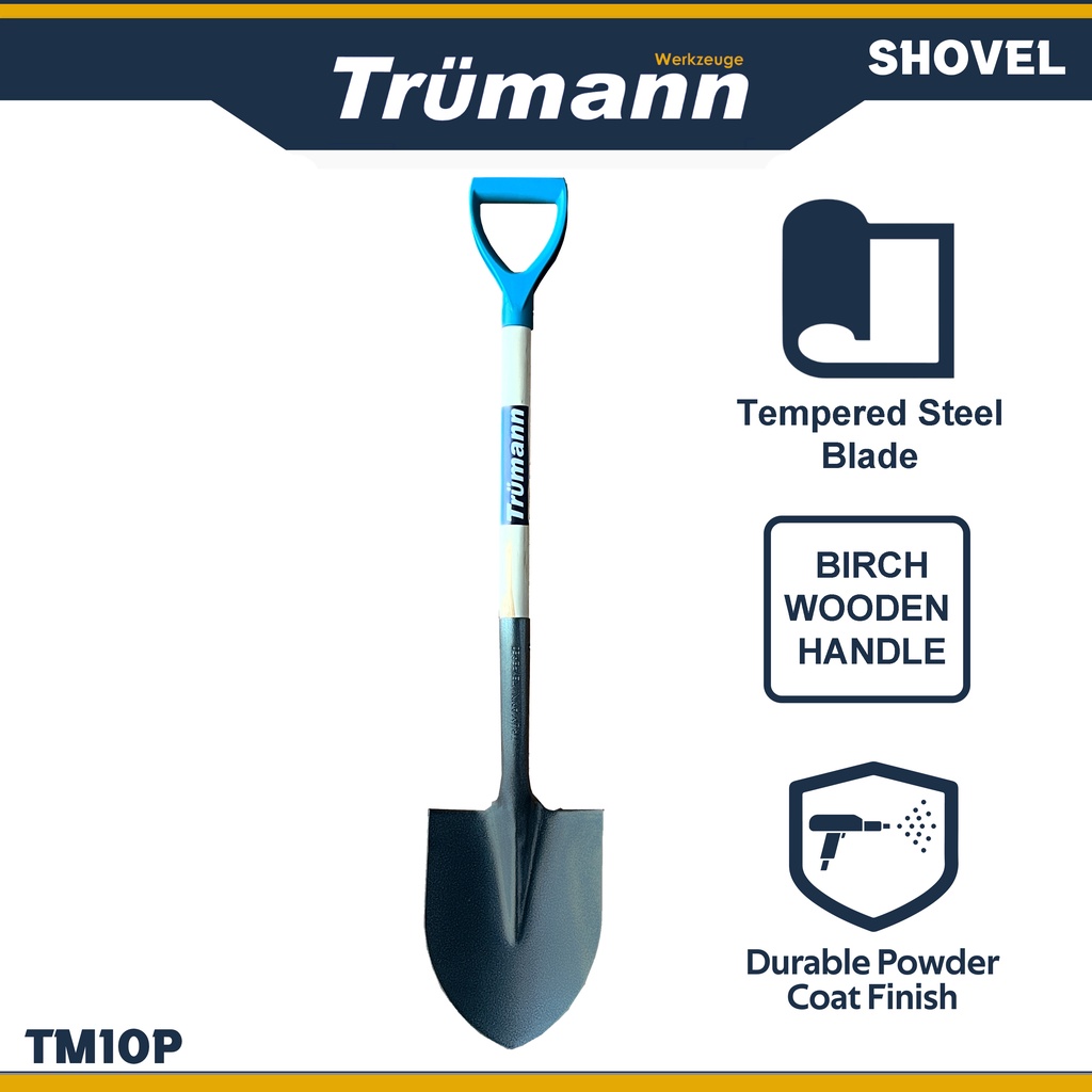 TRUMANN Round Point Shovel No.2 for Gardening and Digging with DHandle