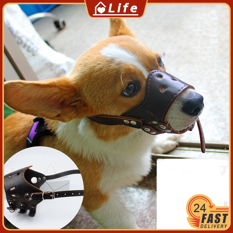 Dog Muzzle Pu Skin Prevent Bite Prevent Eating Pet Dog Muzzle Dog Stop