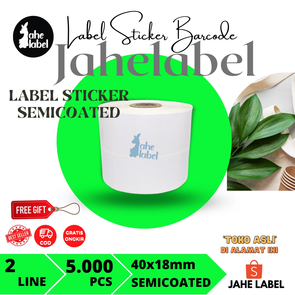 Semicoated BARCODE STICKER LABEL 40x18mm 5000pcs | Shopee Philippines