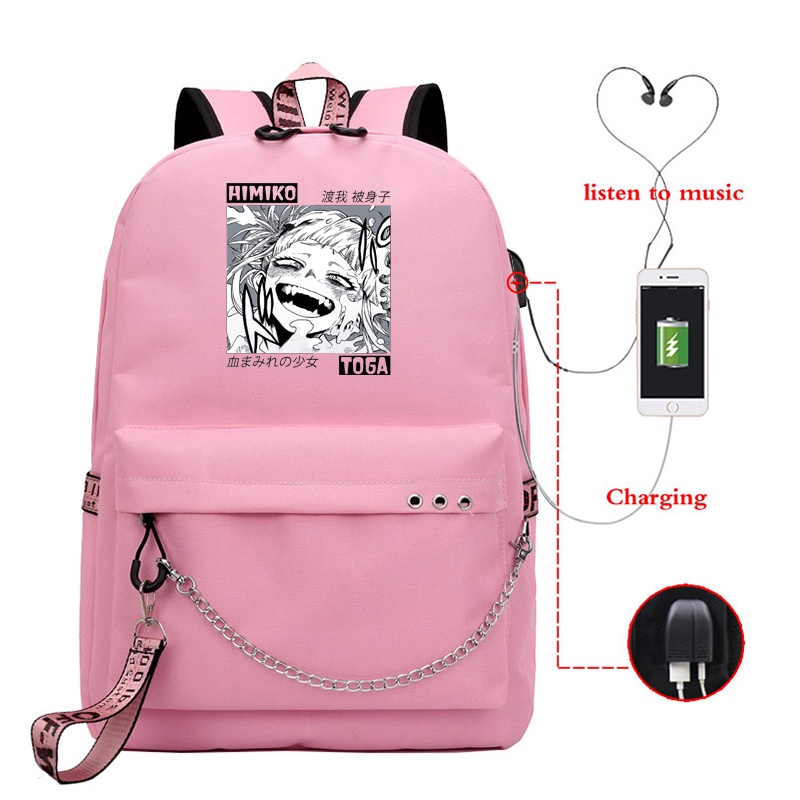 My Hero Academia Himiko Toga Laptop Backpacks Japan Anime School Bag My Hero Academia Anime 2094