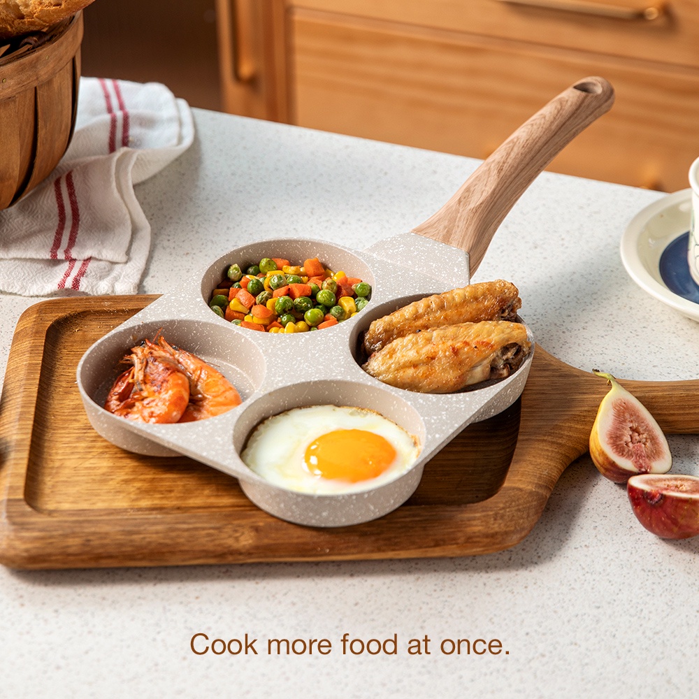 Yo-Fun Non Stick Frying Pan 4 hole Omelet Egg hamburger multi-function ...