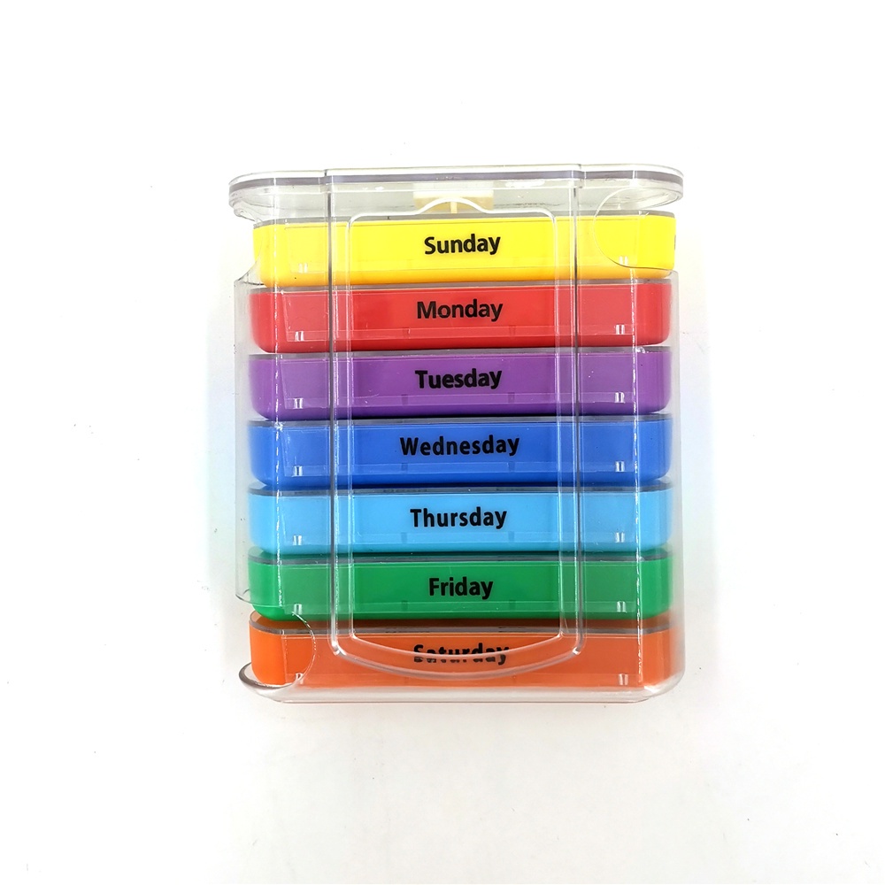 Daily Pill Organizer 7 Day Pill Container Weekly Pill Box 4 Times a Day ...