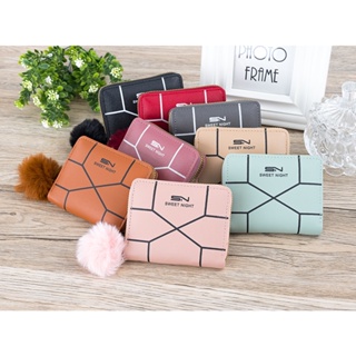  Wallet Simple Square Women's Wallet Short Buckle Small Wallet  Mini Coin Purse Female Clutch Card Holder Money Bag (Color : D, Size : 12 *  10cm) : Clothing, Shoes & Jewelry