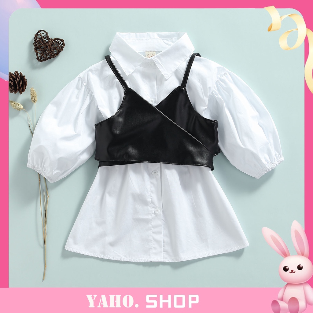 ZXTToddler Baby Girl Shirt Dress Fall Winter Outfit Puff Long Sleeve