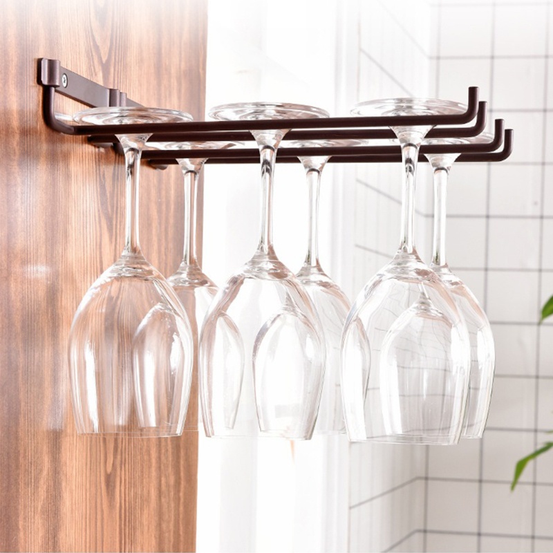 Wine Glass Rack Black Wall Mountable Stemware Wine Glass Rack for ...