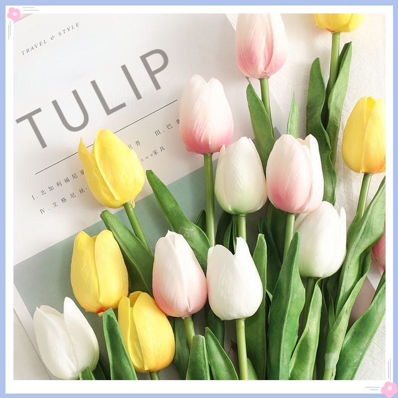 Artificial Tulip Flower Bouquet Home Decor Wedding Party Outdoor Fake Flower Decor Festival Gift