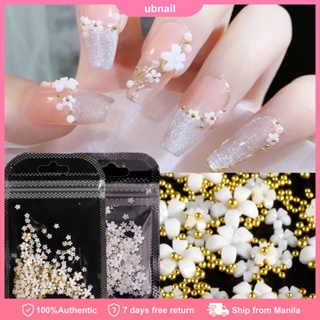Flower Nail Charms and Silver/Gold Caviar Beads,6 Grids Acrylic Flowers Nail  Design with Metal Nail Ball, Cherry Blossom Spring with Nail Stud, Nail Art  Supplies for DIY Manicure Nail Decoration (C)