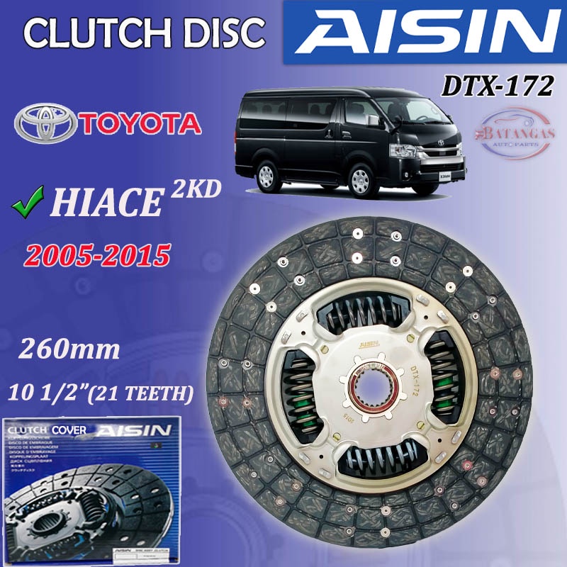 AISIN CLUTCH DISC TOYOTA HIACE 2KD 200520015 2KD DTX172 Shopee