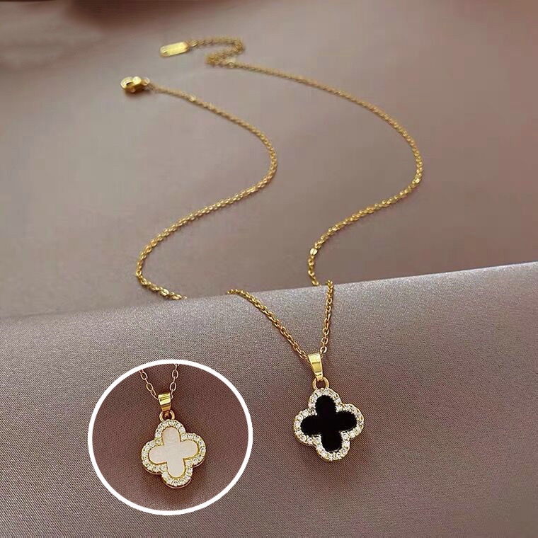 HB Jewelry ALEXANDRA Gold Plated Clover Reversible Necklace Fashion ...