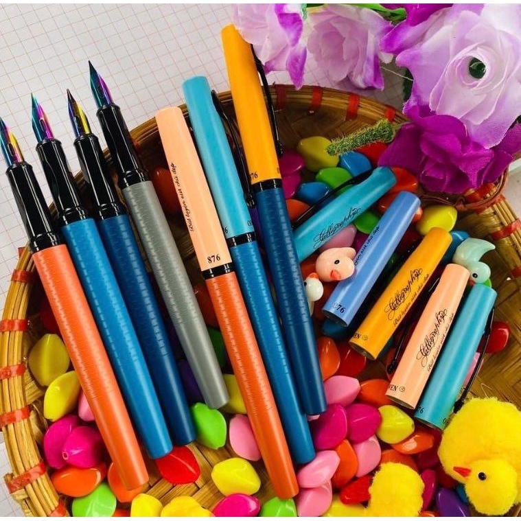 Ouguwen 876 Fountain Pen Bamboo Leaf Nib Split Calligraphy Clear Bold