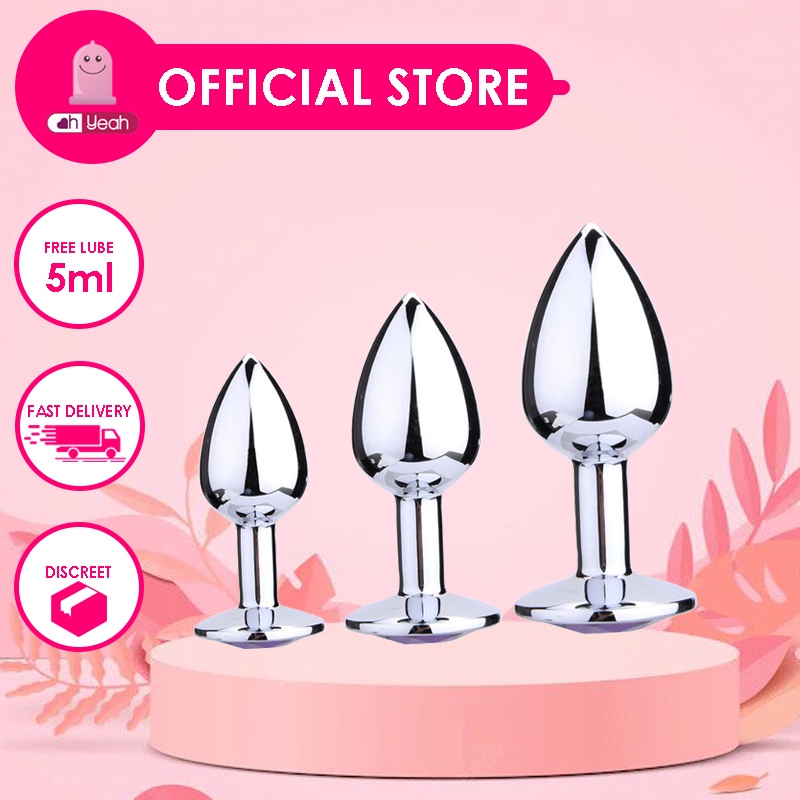 Hot Selling Sex Toy Metal Anal Plug Stainless Butt Plug with Jewel | Shopee  Philippines
