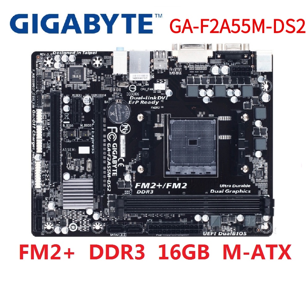 Used Gigabyte GA-F2A55M-DS2 Original Used Desktop Motherboard F2A55M ...