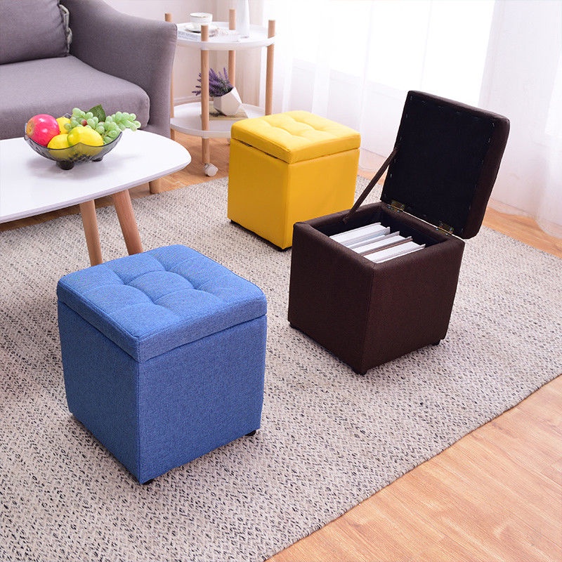 Fabric Ottoman Storage Box / Organizer Seat Stool ChairStorage Stool ...