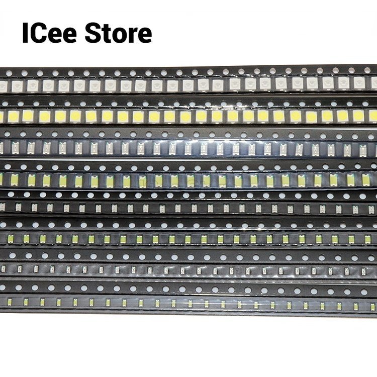 100Pcs SMD LED Set 0603 0805 Red Yellow Green White Blue Assorted Kit ...