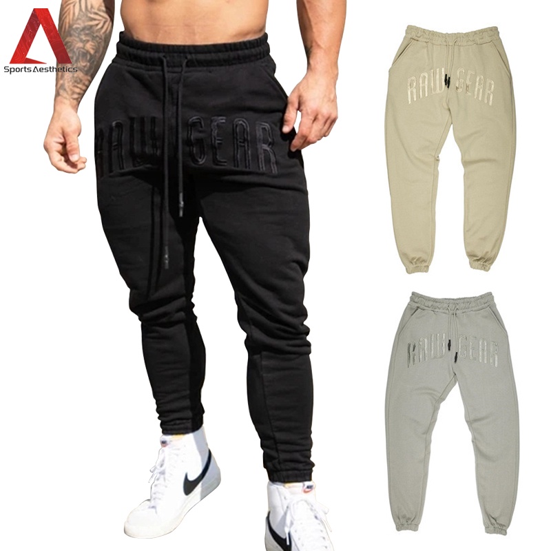Men's Fashion Sports Casual Jogging Pants Cotton Comfortable Running Tapered Trousers Plus Size