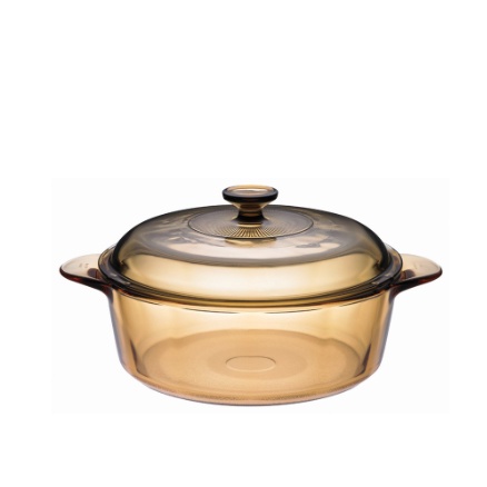 YMS Heat Resistance Amber Round Glass Ceramic Kitchen Coolware Multipot ...