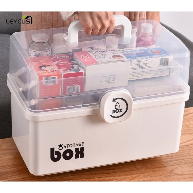 Leycus First Aid Kit Storage Box Medicine Kit Family First Aid Box 3 ...