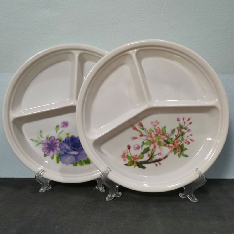 3/6 pcs Melamine Divider Dinner Plate/Partition Plate | Shopee Philippines