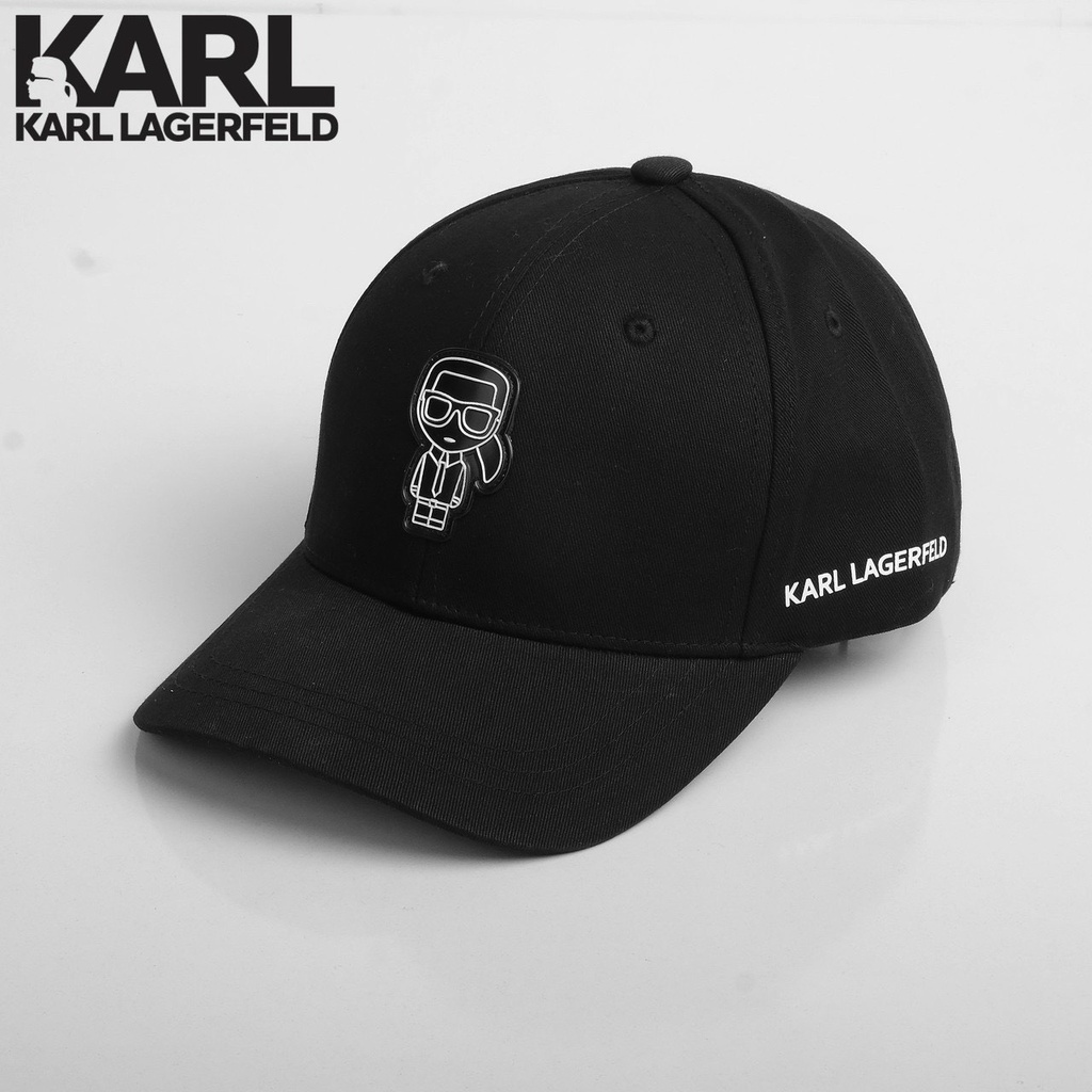 Karl Lagerfeld unisex cap Black cotton Khaki logo Rubber Embossed ...