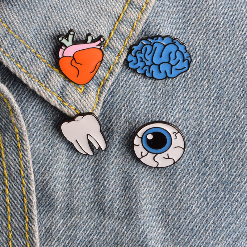 Creative Mini Organ Heart Enamel Pins Brooch Medical Brain Brooches Eye ...