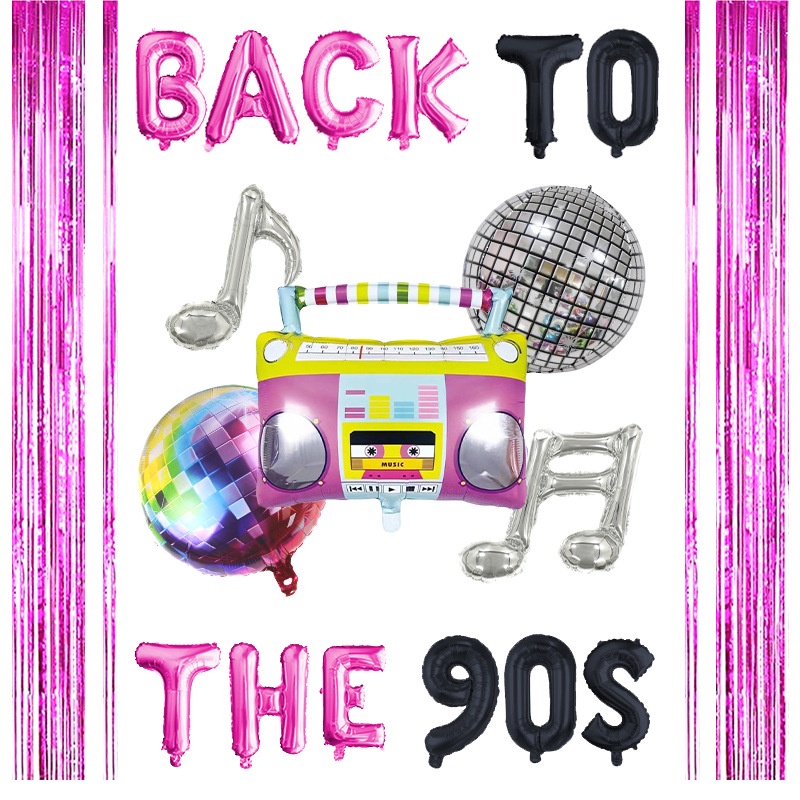 Disco Foil Balloons Back To The 90's Musical Note Radio Balloon Retro ...