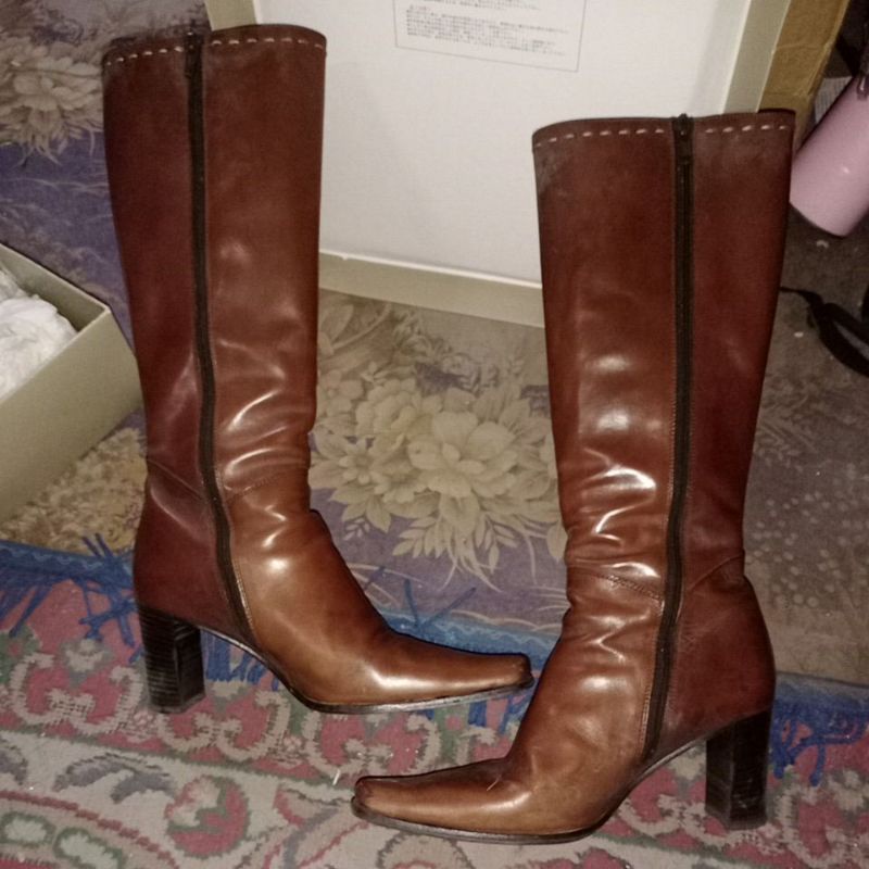 Franco Martini Boots Leather Made in Italy Preloved Shopee Philippines