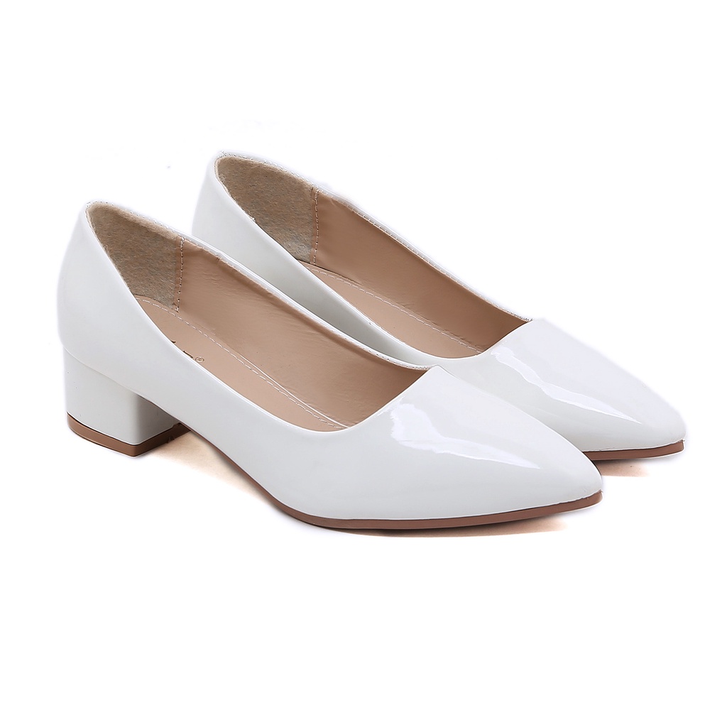 [JOAN] Korean fashion 1 inch pointed toe glossy leather high heels ...