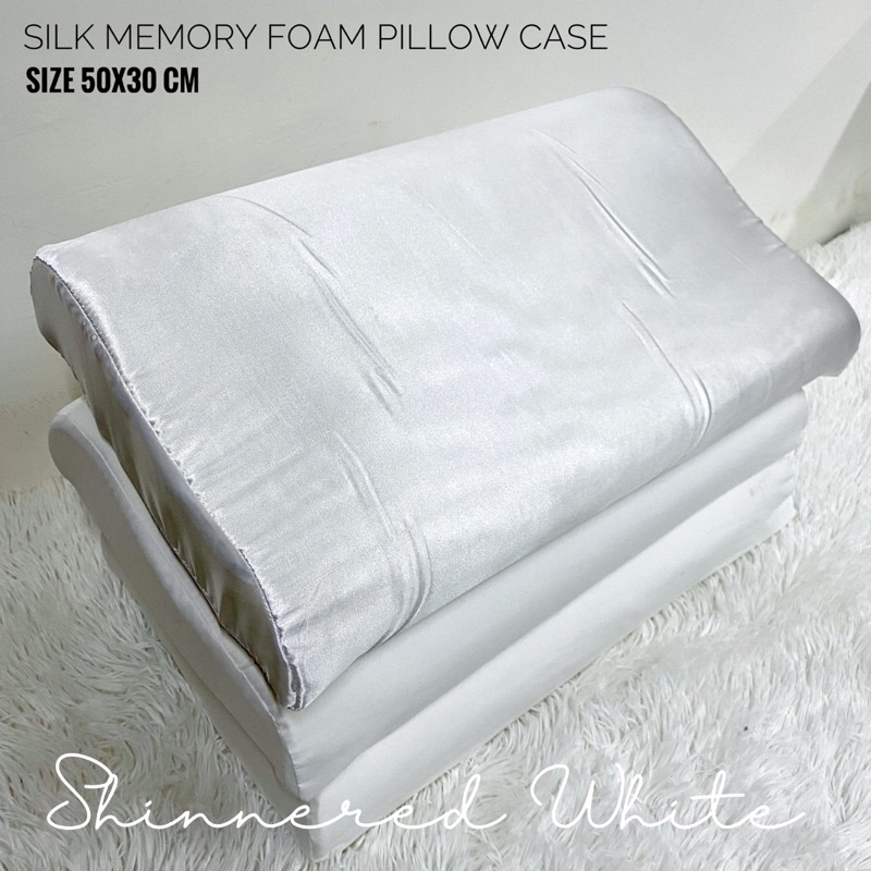 MEMORY FOAM SILK pillowcase 50x30cm Printed Latex Pillow case Shopee