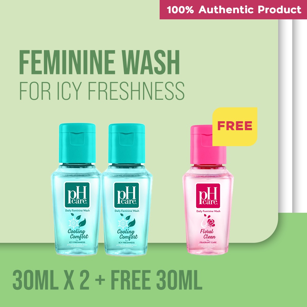 pH Care Daily Feminine Wash Cooling Comfort 30ml x 2 + FREE pH Floral