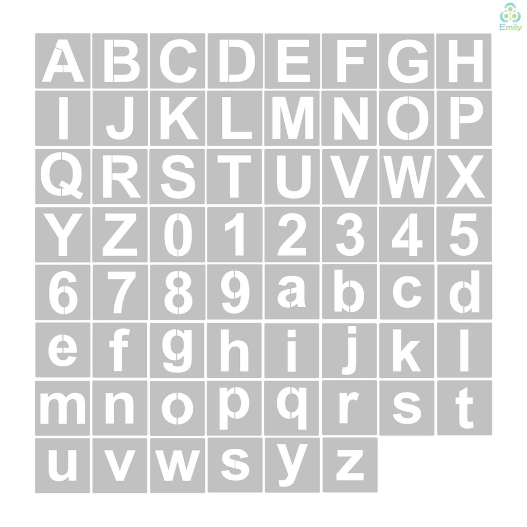 62pcs 3 Inch Letter and Number Stencils Reusable Washable Alphabet ...