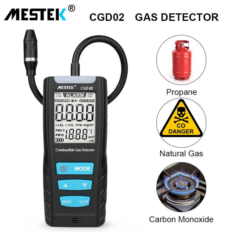 CGD02 Combustible Gas Detector Gas Analyzer LPG Meter Flammable natural