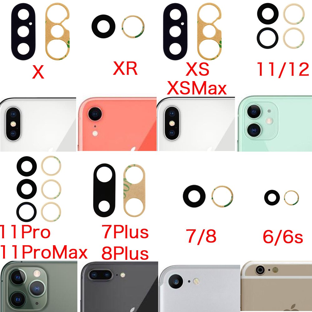 Back Rear Camera Glass Lens For iPhone X XS XR 6 6P 6s 6SP 7 7P 8 Plus ...
