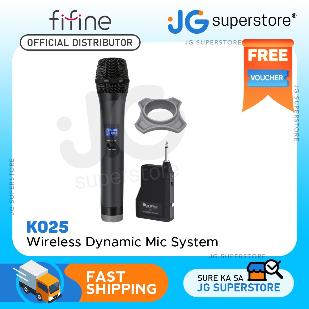 Fifine K025 Wireless Microphone Handheld Dynamic Mic System for Karaoke