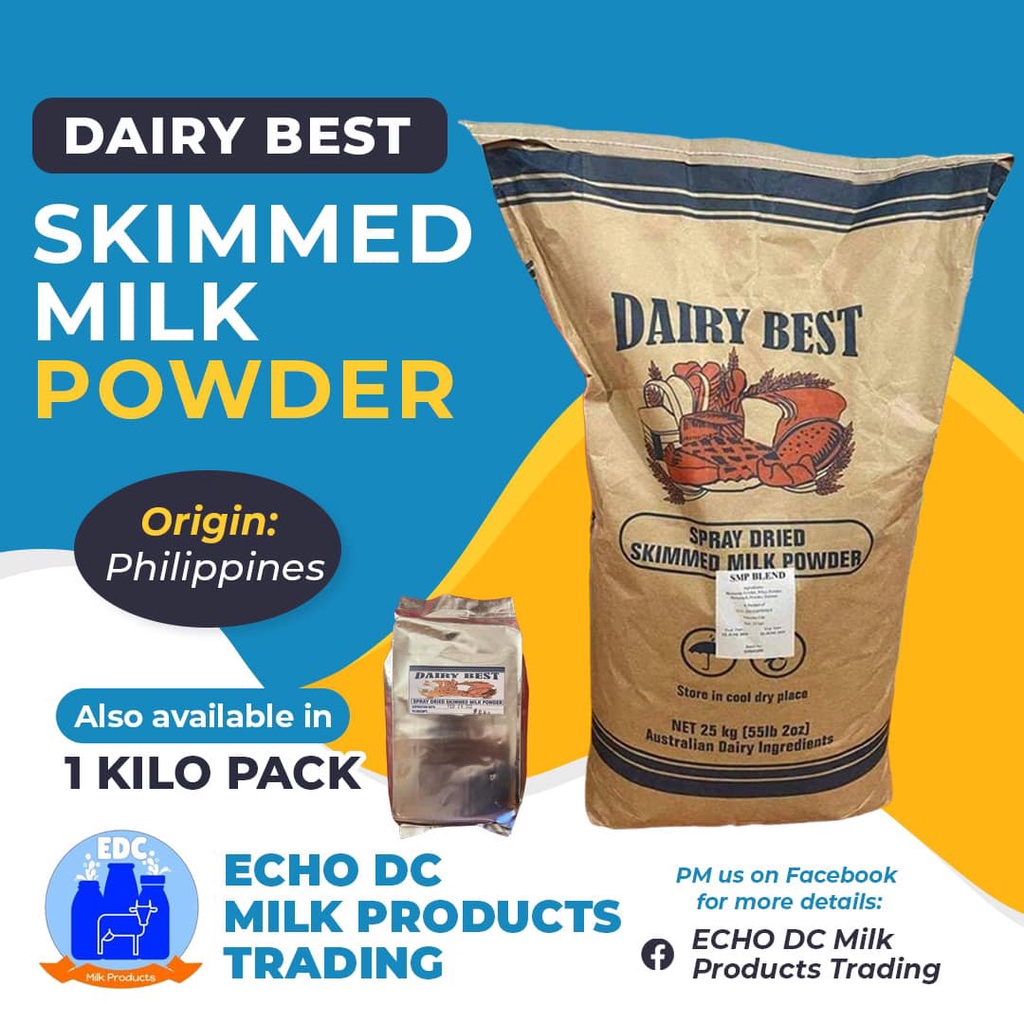 DAIRY BEST SKIMMED MILK POWDER (1 kilo pouch) Shopee Philippines