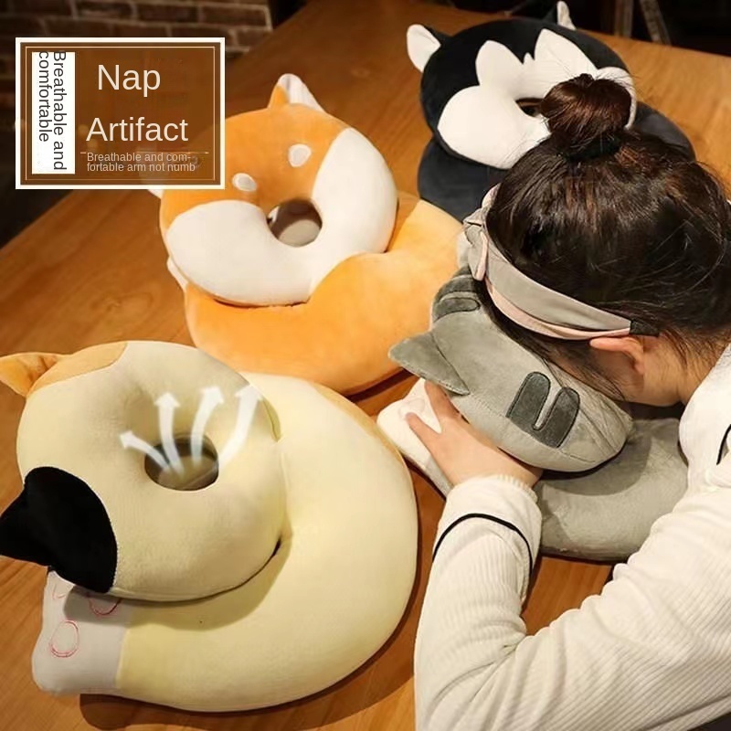 Student Lunch Break Pillow Tools Lying on Office Table Pillow Lovely