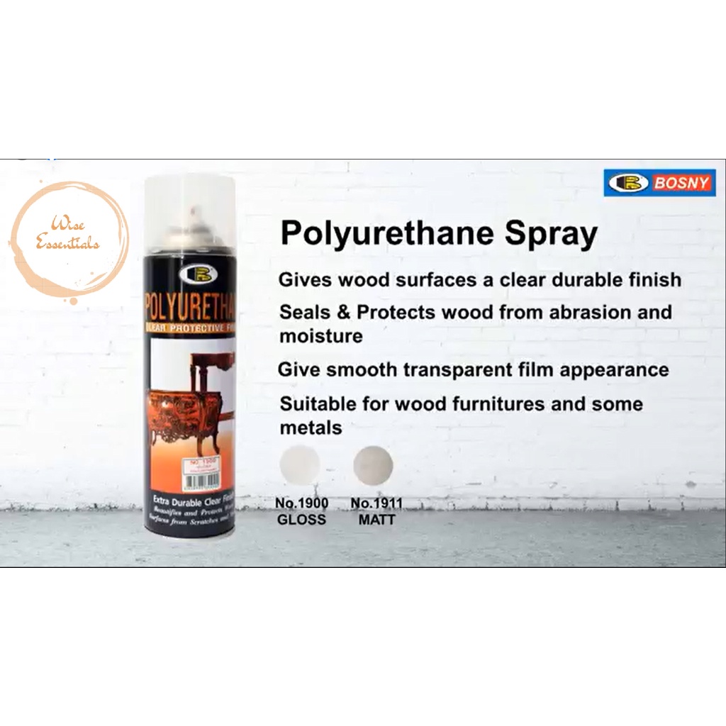 BOSNY Polyurethane Spray 1900 Gloss, 1911 Matte Shopee Philippines