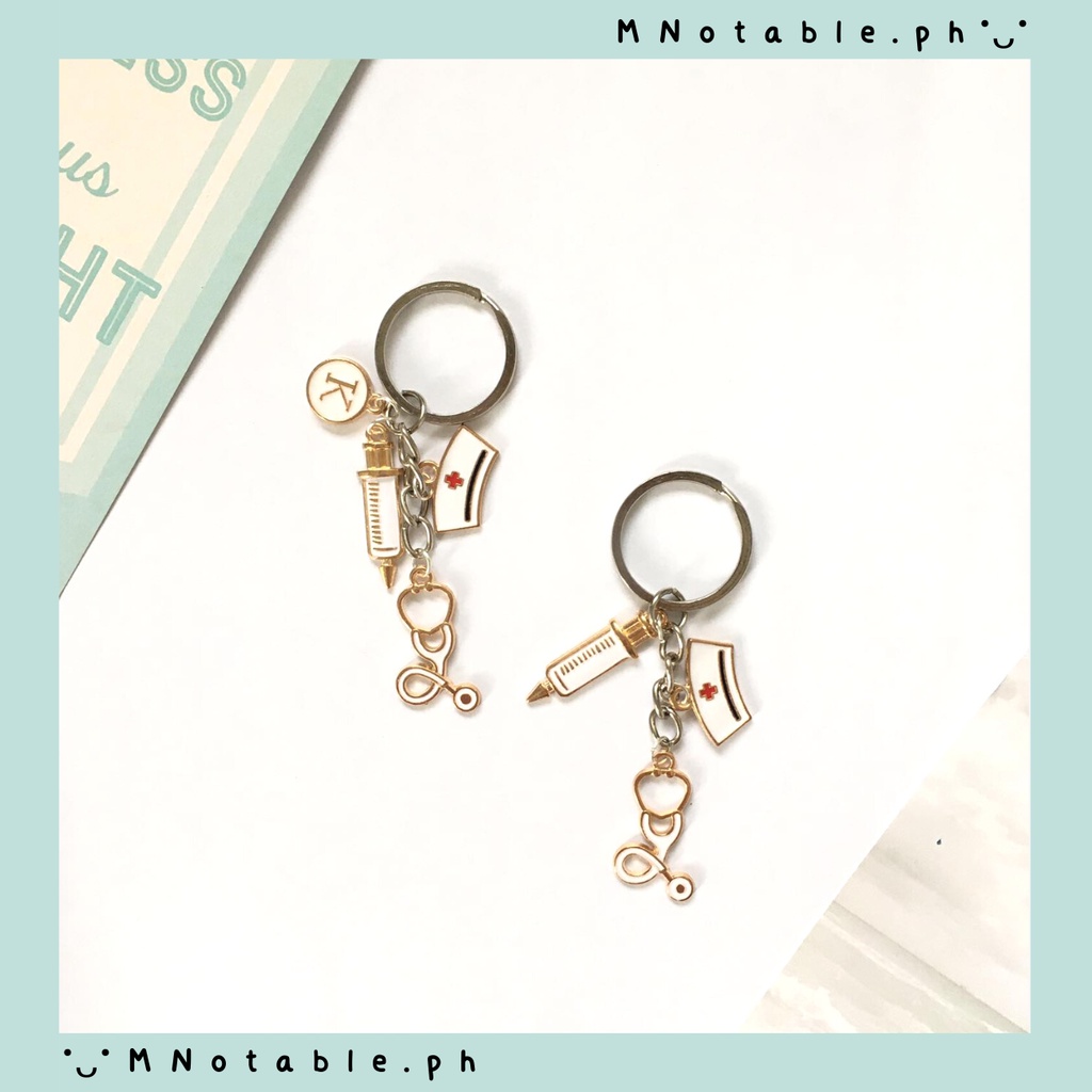 MNotable Medical Tool Keychain Charms Syringe Stethoscope Nurse Cap Key ...