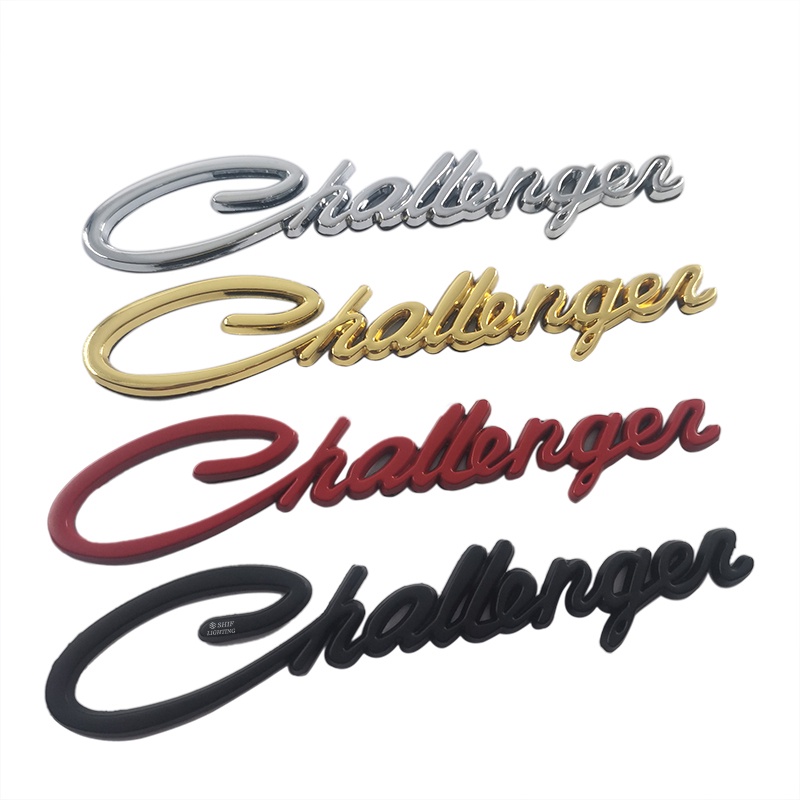 1 x Metal Gold Black Red Challenger Letter Car Auto Rear Side Fender ...
